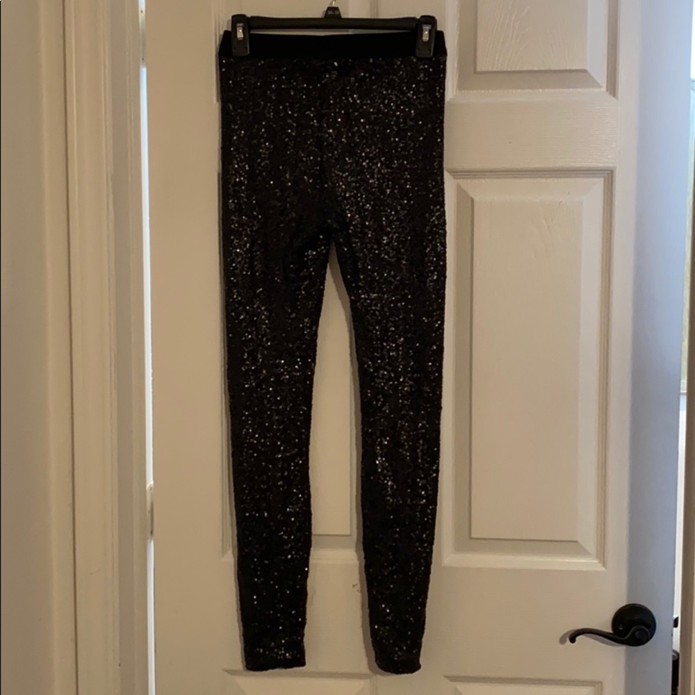 Bisou Bisou Black sequin leggings